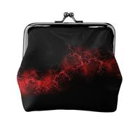 Explosion Burst Münzgeldbörse, tragbar, Faserleder, Münzgeldbörse, Mini-Geldbörse für Damen, Rot / Schwarz, Schwarz , Einheitsgröße, Münztasche