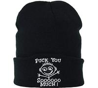 EXPRESS-STICKEREI Lustige Strickmütze - Warme Wintermütze mit Spruch Fuck You so Much - Biker Beanie für Damen und Herren - Unisex Wollmütze Seemannsmütze - Beanie Haube mit Spruch