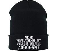 EXPRESS-STICKEREI Lustige Strickmütze - Warme Wintermütze mit Spruch Meine herablassende Art - Biker Beanie für Damen und Herren - Unisex Wollmütze Seemannsmütze - Beanie Haube mit Spruch