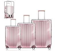 Exquilnova 3 Stück Kofferschutzhülle Transparent, 20 + 24 + 28 Zoll Koffer Schutzhülle, PVC Kofferhülle, Kofferüberzug Schutzhülle, Wasserdichter, Staubdichter Durchsichtige Tasche