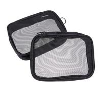 EXQUIMEUBLE 2 Stück Reise Kulturbeutel Kosmetikaufbewahrungsbeutel aus Polyester mit Reißverschluss Schwarz Platzsparend und Glatte Oberfläche für Businessreisen und Reisen