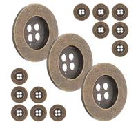 EXQUIMEUBLE 20 Stück Retro Knöpfe aus Kupfer mit Vier Löchern Einfache Nähknöpfe für Kleidung und Gürtel zum Basteln und Geburtstagsgeschenk