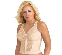 EXQUISITE FORM Fully Damen BH - Langer Stütz-BH mit Vorderverschluss und Spitze Frontverschluss BH Große Größen BH Rose-Beige Größe 100C