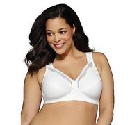 EXQUISITE FORM Fully Damen BH - Vorderverschluss BH ohne Bügel Frontverschluss BH Bügelloser BH Große Größen BH Weiß Größe 105E
