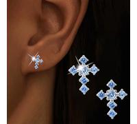 Exquisite Zirkon-Ohrstecker in Kreuzform für Damen, Alltag, Freizeit, Arbeit, Party, Schmuck, Geschenke