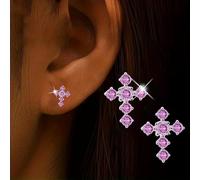 Exquisite Zirkon-Ohrstecker in Kreuzform für Damen, Alltag, Freizeit, Arbeit, Party, Schmuck, Geschenke