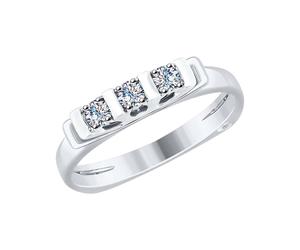 Exquisiter Damenring, Weißgold 585, mit Brillanten 4 Stück 0,164 ct.FVS1 20 mm (63) SOKOLOV Jewelry