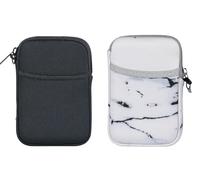 Externe 2,5 Zoll Festplattentasche, hochwertige wasserdichte und stoßfeste Aufbewahrungstasche für zu Hause, im Büro und für unterwegs- staubdicht(2er-Pack) (Schwarz&Schwarz marmoriert)