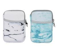 Externe 2,5 Zoll Festplattentasche, hochwertige wasserdichte und stoßfeste Aufbewahrungstasche für zu Hause, im Büro und für unterwegs- staubdicht(2er-Pack) (Schwarzer Marmor & grüne Marmorierung)