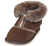 Extra dicke halbhohe Lammfell Schuhe Reißverschluss dunkelbraun, 42