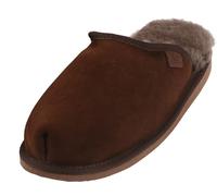 Extra dicke Lammfell Pantoffeln für Herren braun, 41