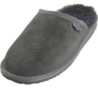 Extra dicke Lammfell Pantoffeln für Herren Flache Form grau, 46