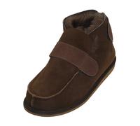 Extra dicke Lammfell Schuhe mit Klettverschluss geschlossen dunkelbraun, 40