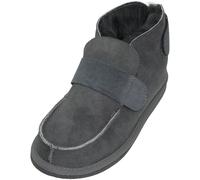 Extra dicke Lammfell Schuhe mit Klettverschluss geschlossen dunkelgrau, 42