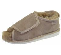 Extra dicke Lammfell Schuhe mit Klettverschluss offen beige, 43