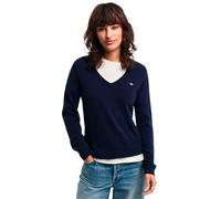 GANT Damen Extrafine Lambswool V-Neck Pullover, Evening Blue, XL