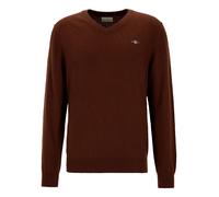 GANT Regular Fit Strickpullover V-Ausschnittbraun, Einfarbig