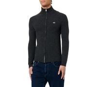 GANT Herren Extrafine Lambswool Zip Cardigan Strickjacke, Dark Grey Melange, M