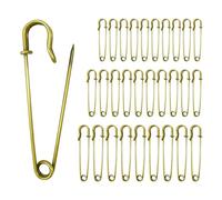 Extragroß Sicherheitsnadel, 30 Stück Heavy Duty Sicherheitsnadel, 50/60/70mm Sicherheitsnadeln Sortiert für Kleidung, Quilten, Kunsthandwerk, Charms, Decken, Röcke, Schal (Gold)