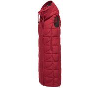 Extralange Steppweste mit Kapuze "Brezelchen" Dark Red XXL