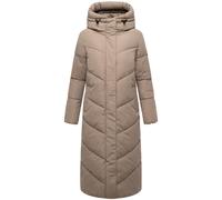 Extralanger Winter Steppmantel mit Kapuze "Ranjaa XVI" Taupe Grey S