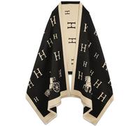 EXTREE Schals für Damen, Pashmina, seidiger Schal, Wickeltuch für Abendkleid, Decke, offener Poncho, Umhang, Aci-Schwarz, 1