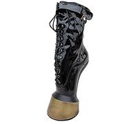 Extrem Pony High Heels Boots schwarz Gold Gr 39 Neu