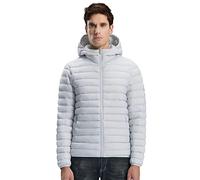 Extreme Pop Herren Gänsedaunenjacke Winter Kapuzenmantel (XL, Greige)