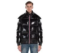 Extreme Pop Herren reinweißer Goose Daunenjacke Silber und Schwarz Britischer marke (M, Schwarz)