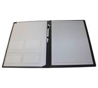 EXXO by HFP Konferenzmappe / Schreibmappe / Kongressmappe A4, aus PP, mit Einschubtaschen, Visitenkartentaschen, inkl. Schreibblock und Registertaschen, Farbe: schwarz - 1 Stück