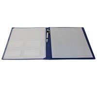 EXXO by HFP Konferenzmappe / Schreibmappe / Kongressmappe A4, aus PP, mit Einschubtaschen, Visitenkartentaschen, inkl. Schreibblock und Registertaschen, Farbe: blau - 1 Stück