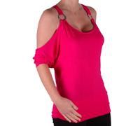 Eye Catch - Belladonna Frauen drapierte Off-The- Shoulder Tunika Top Fushia Größe XL/Gr. 44/46