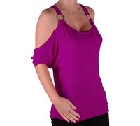 Eye Catch - Belladonna Frauen drapierte Off-The- Shoulder Tunika Top Magenta GröÃŸe XL/Gr. 44/46