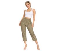 Eye Catch Damen Plus Size Bengaline Caprihose mit Stretch & Taschen - Schlupfhose mit elastischem Bund, 4-Wege-Stretch, Smart-Casual Passform - DE 40-48