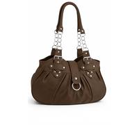 Eye Catch Damen Schultertasche aus Kunstleder, Mittelgroße Tote mit Reißverschluss und Magnetklappe, Tasche mit Doppelhenkeln für den Alltag