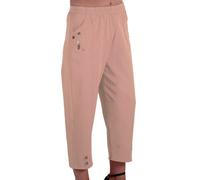 Eye Catch - Frauen Capri Crop Pants Stretch Flexi Plus Sizes Damen 3/4 Hose Stone Size 46