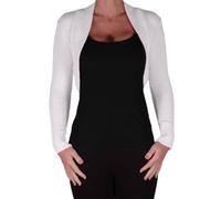 EyeCatchKnitwear - Lara Long gehäkelte Strickjacke/Bolero One Size Weiß