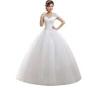 Eyekepper Hochzeitskleid, Damen Lang Spitze Hochzeitskleider Brautmode Bodenlang Brautkleider