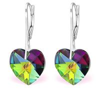 EYS JEWELRY Creolen Damen Herz 925 Sterling Silber Glitzer-Kristalle vitrail-medium Damen-Ohrringe