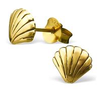EYS JEWELRY Ohrstecker Damen Jakobsmuschel Pilgerabzeichen 925 Sterling Silber vergoldet Damen-Ohrringe