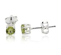 EYS JEWELRY Ohrstecker Damen rund 925 Sterling Silber Peridot grün Damen-Ohrringe