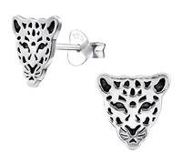 EYS JEWELRY Ohrstecker Damen Tiger 925 Sterling Silber oxidiert Damen-Ohrringe