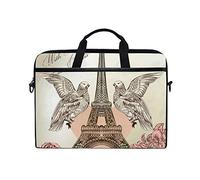 EZIOLY Valentine Paris Eiffelturm Rosen Vögel Laptop Umhängetasche Tasche Sleeve Sleeve Sleeve Sleeve für 14 Zoll bis 15,4 Zoll Laptop