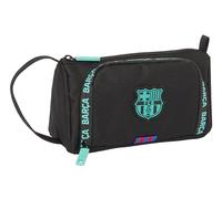 F.C. Barcelona, 3. Ausrüstung, Federmäppchen mit leerer ausklappbarer Tasche, Federmäppchen für Kinder, ideal für Schulkinder, vielseitig einsetzbar, Qualität und Stärke, 20 x 8,5 x 11 cm, Schwarz,