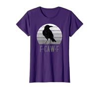 F-Caw-F Schwarze Krähe Retro-Mond Vintage F-Caw-F T-Shirt, Damen, Violett, XXL