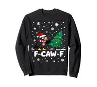 F-CAW-F Weihnachtskrähe Santa Hut Feiertag Rabe Herren Damen Sweatshirt