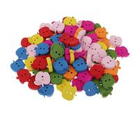 F Fityle 100 Holzknöpfe, Bunte Äpfel geformte süße 2 Holzknopf Kinder Kleidung und Scrapbooking