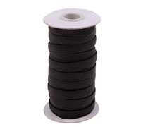 F Fityle 10m Gummiband schneidern, 12mm Breit Wäschegummi Gummizug Gummilitze Einziehgummi Elastisches Elastic Band - Schwarz/Weiß, Schwarz