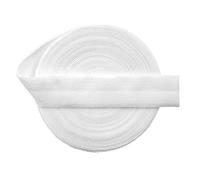 F Fityle 10m Schrägband elastisches Band Falzband Falzgummi, 20mm, Einfaßband Gummi schneidern, Gummiband, Weiß
