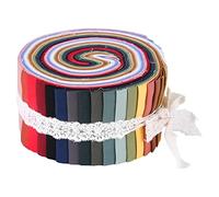 F Fityle 2,5" Vorgeschnittene 36 Baumwollstoffstreifenbündel zum Quilten - Geleerollen zum Quilten Verschiedene Stoffe Quilter & Nähen - Vorgeschnittenes Tuch - Sackleinen